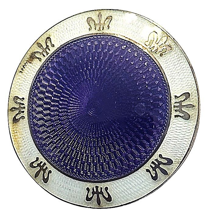 A gorgeous large silver and Guilloche enamel button!