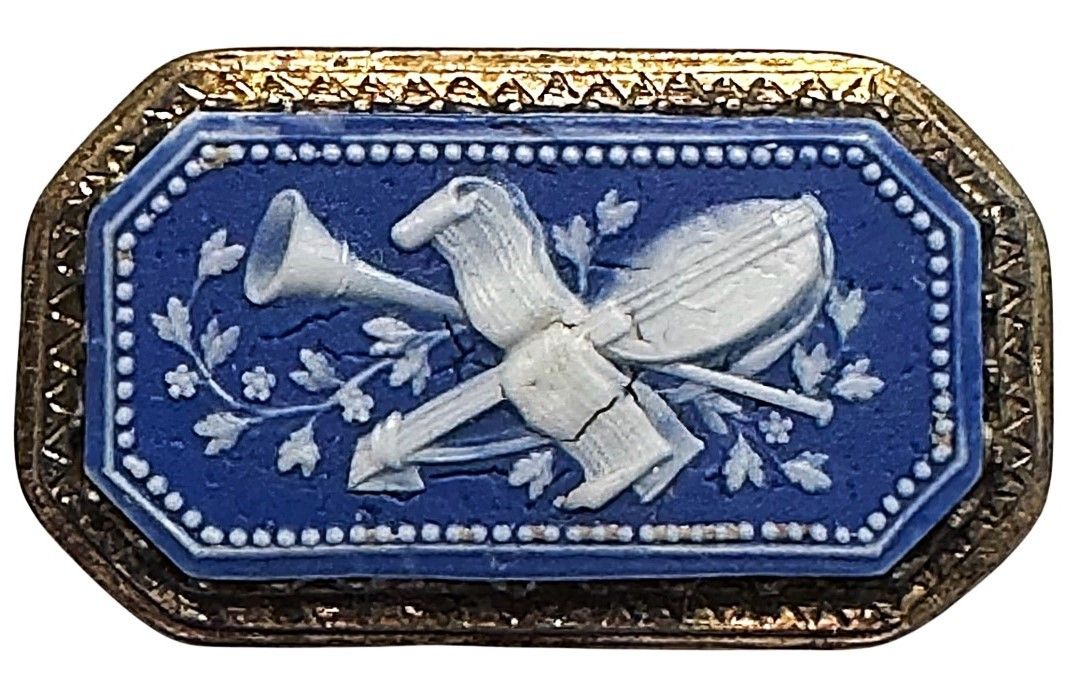 A very Rare and beautiful large 19th century Wedgewood pictorial button!