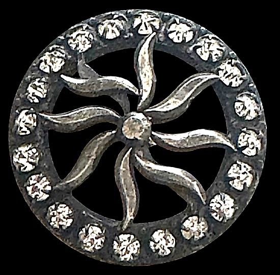 A very cool Steel and Paste on silver button!