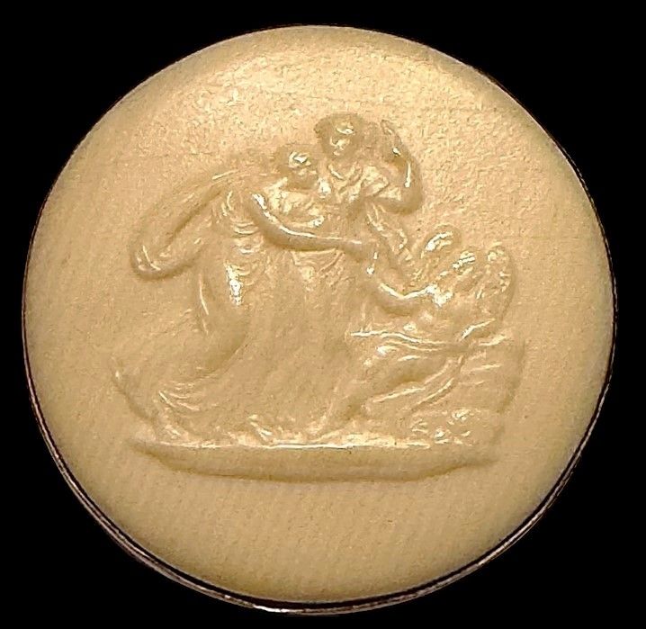 A division one Ivoroid Celluloid pictorial button!