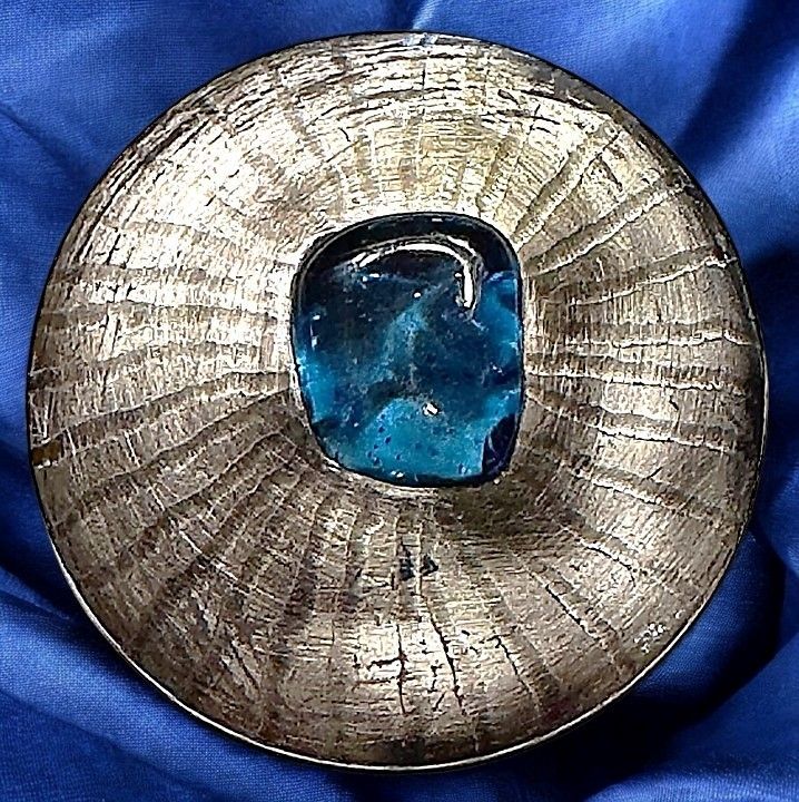 A RARE very large Arts and Crafts Plique A Jour enamel button!