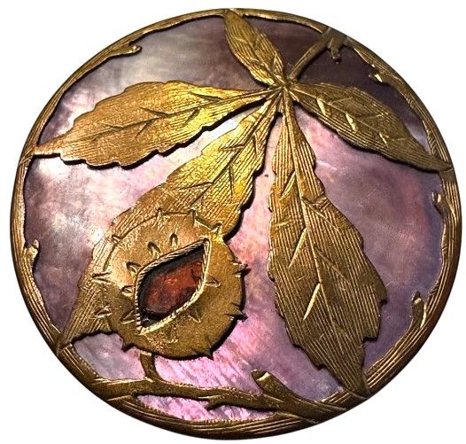 An incredible and beautiful 19th century pearl background button!