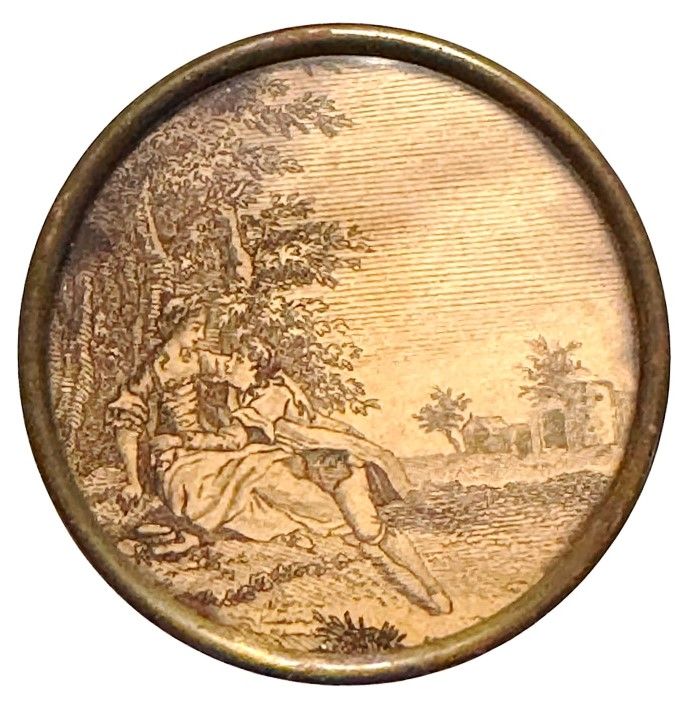 A wonderful sepia pastoral scene in large from the 18th century!
