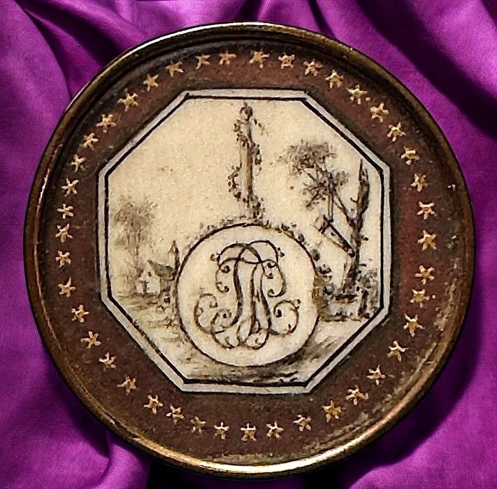An Exquisite 18th century painting under glass button!