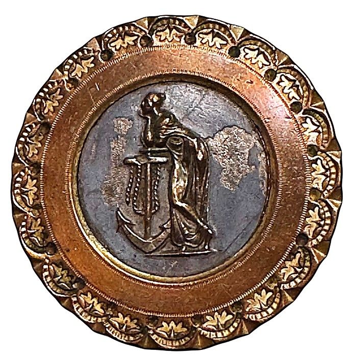 A wonderful pictorial 18th century Copper button!