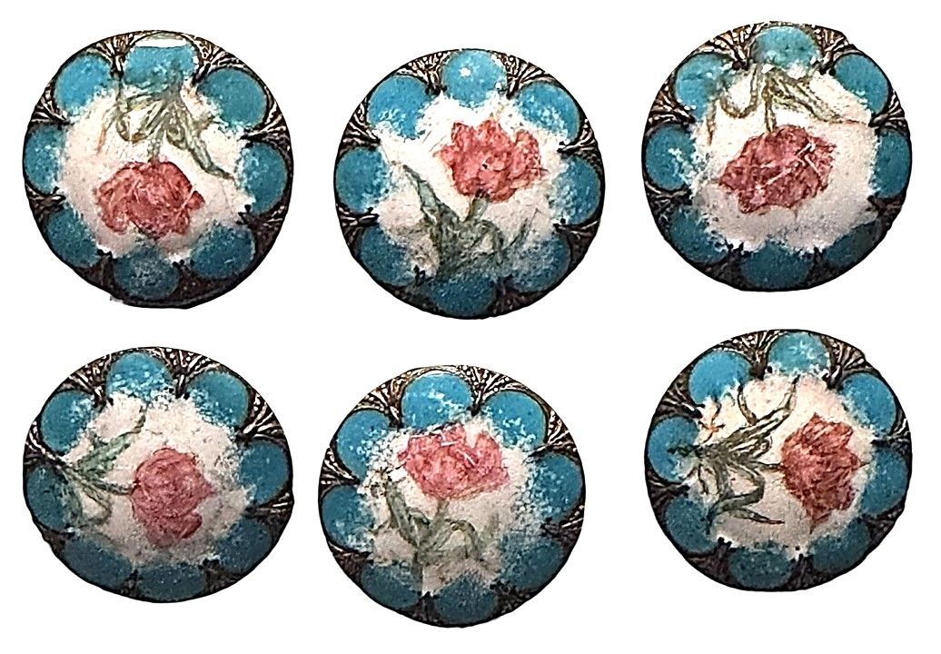 A set of size nice medium 19th century enamels!