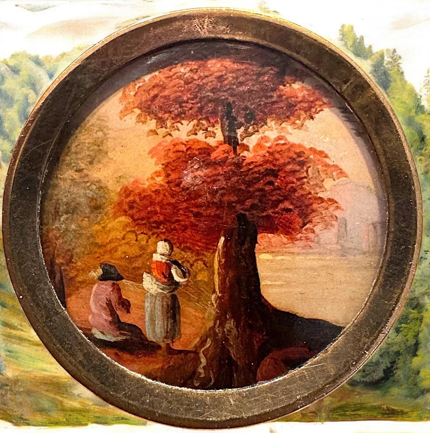 An Exquisitely hand crafted 18rh century under glass button!
