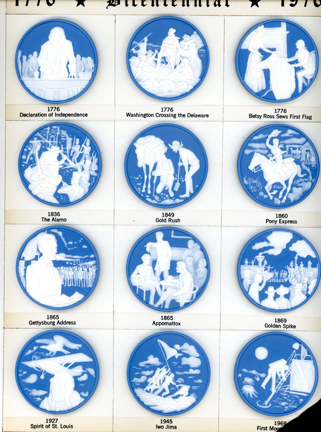 A Bicentennial set of Rzanski/Shaw Jasperware Buttons!