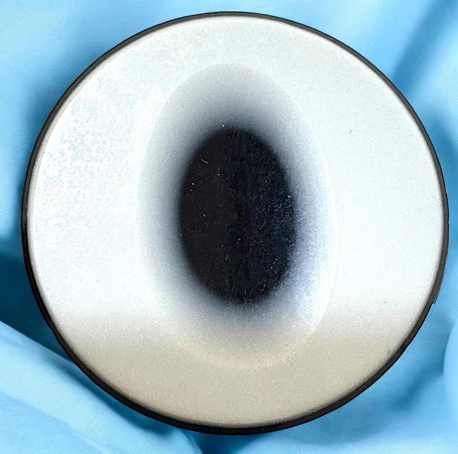 A Rare large 19th century Black Glass Sheet Overlay Button!