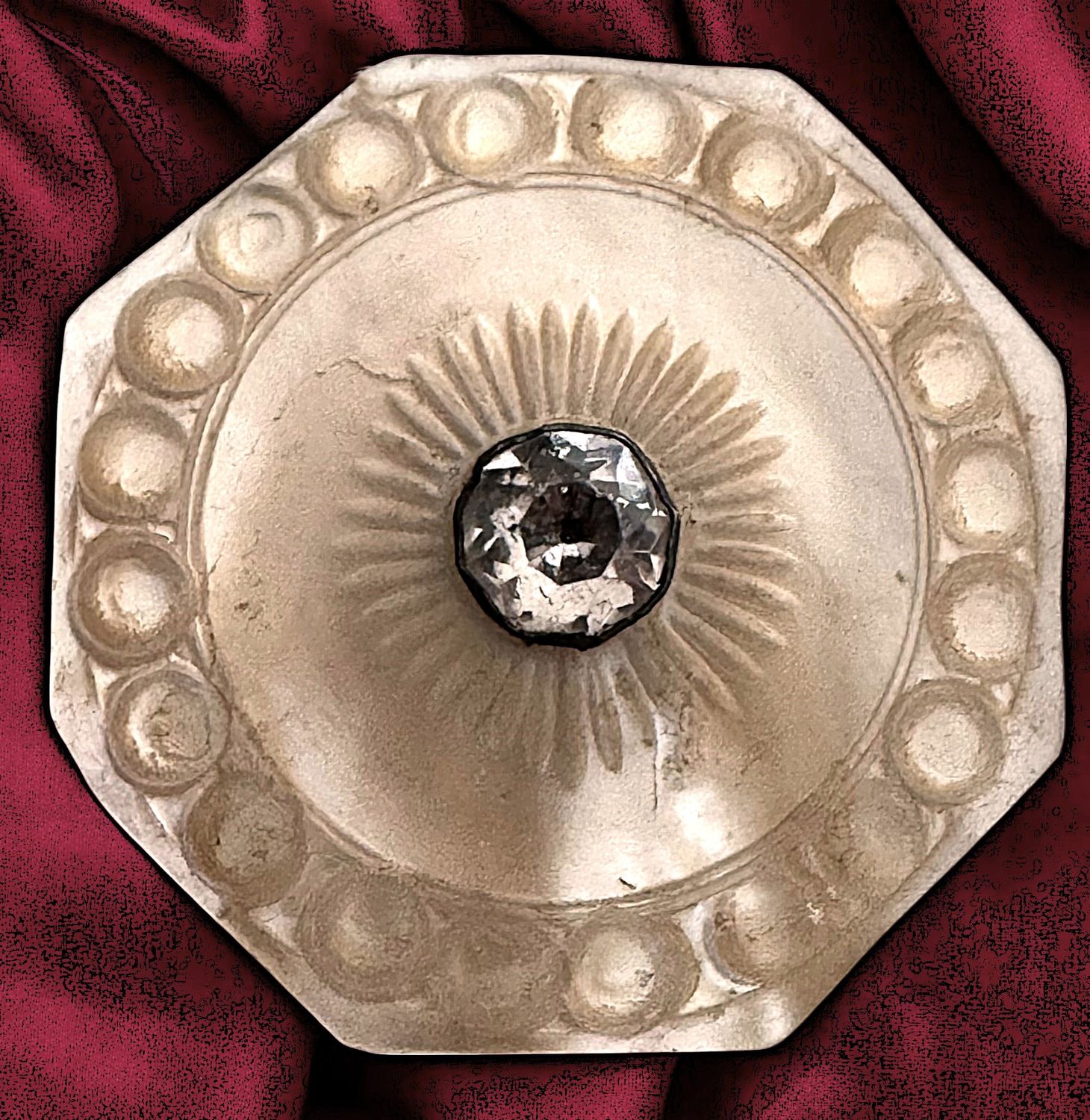 A magnificent large 8 sided 18th century pearl button!