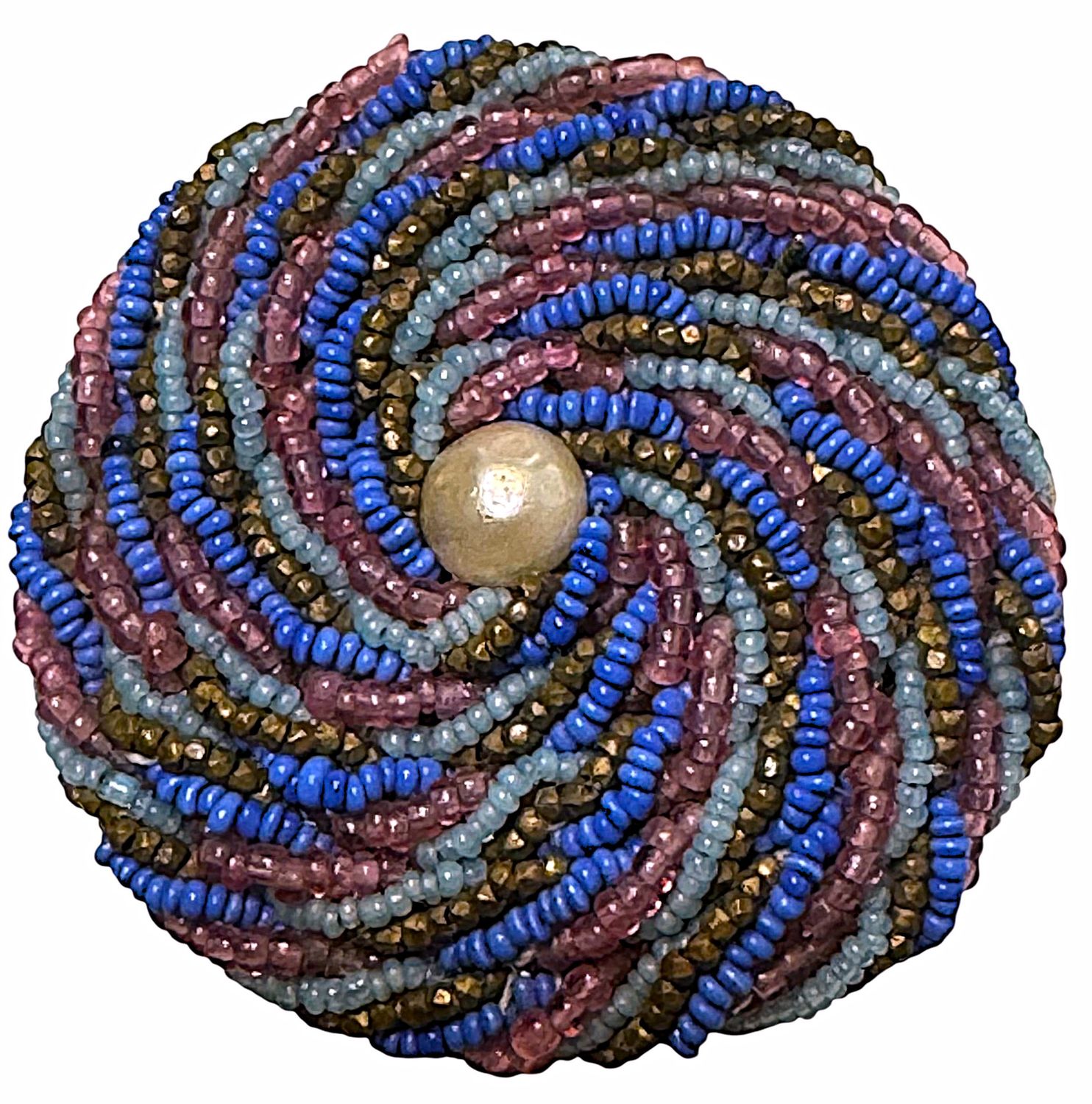 An intricately designed and executed beaded button!