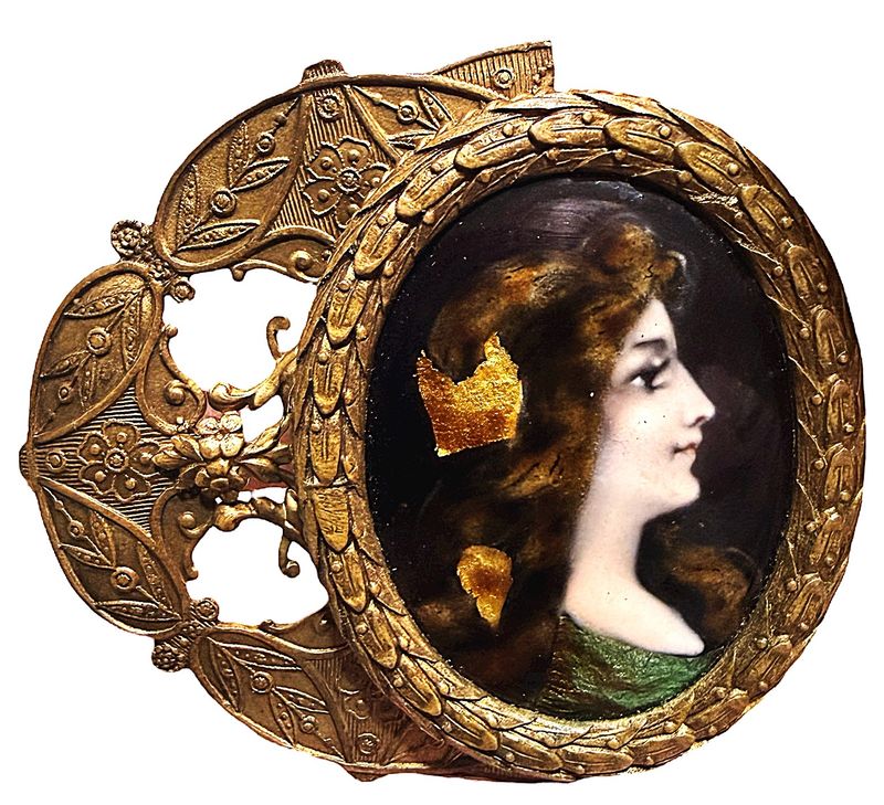 A Gorgeous Limoge Foil Enamel 1 piece BUCKLE.