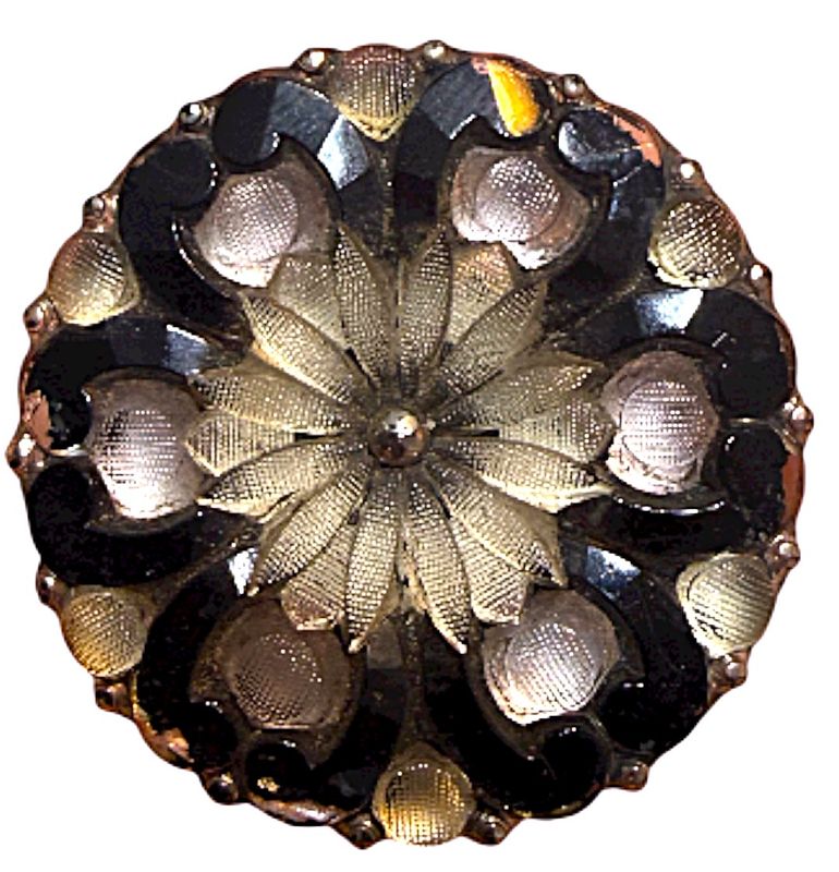 A large 19th century Lacy Glass Button.