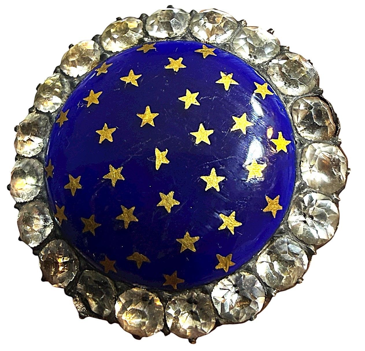 A large medium 18th century cobalt enamel with paste border.