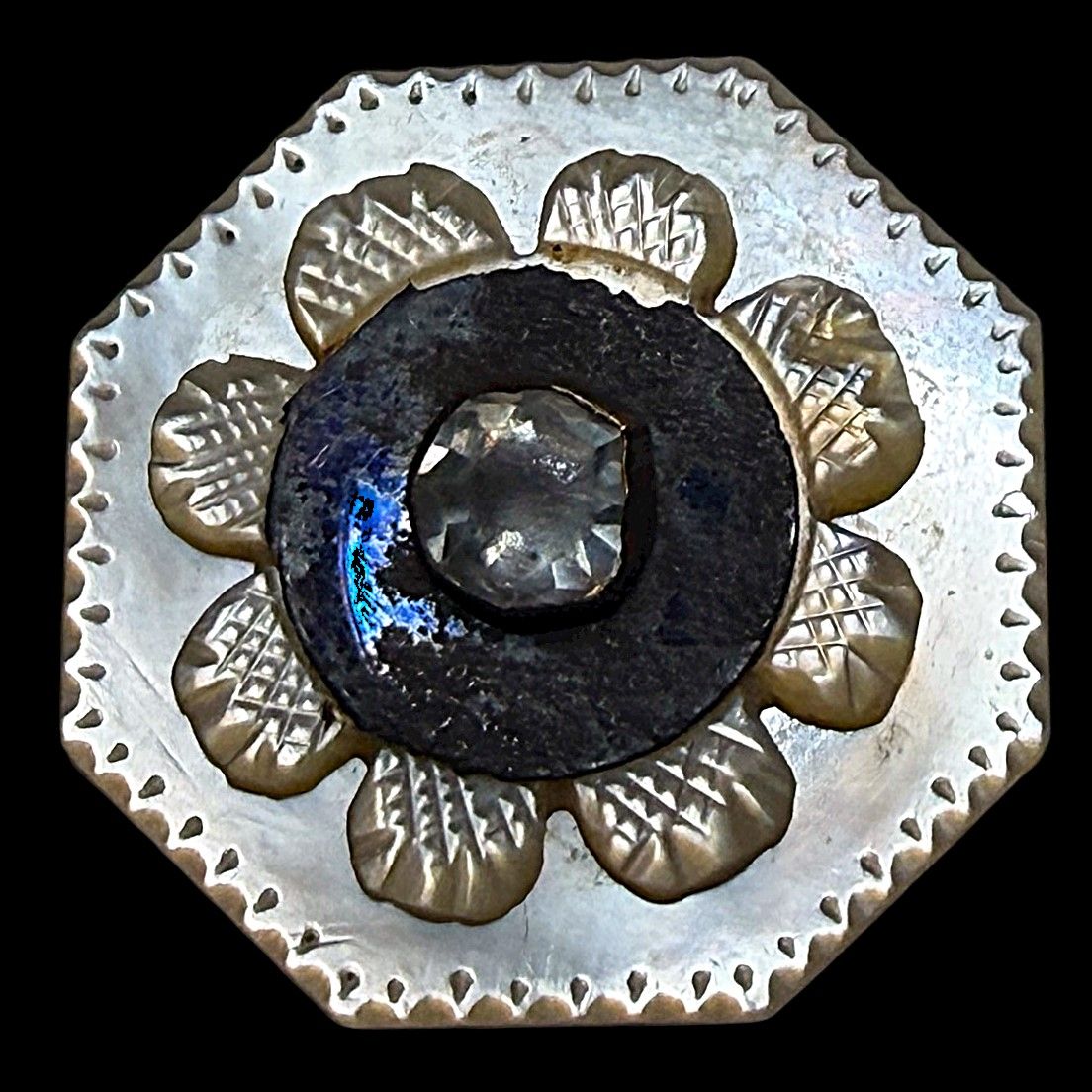 A scarce shaped 18th century pearl button!