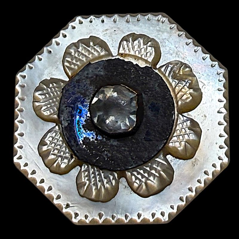 A scarce shaped 18th century pearl button!