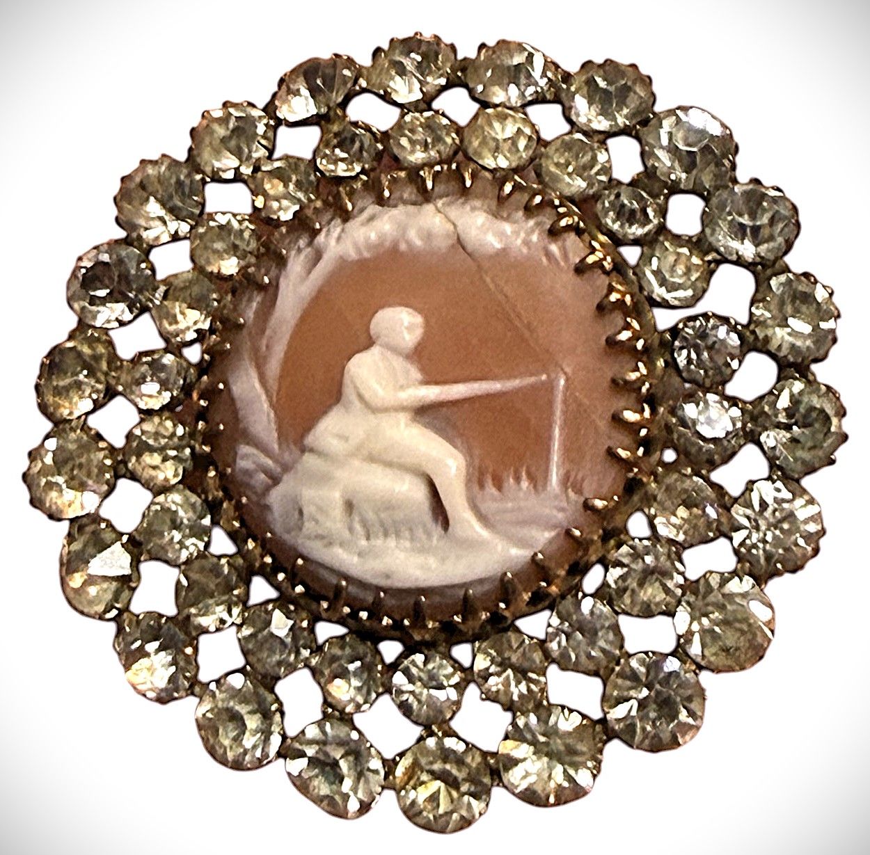 A gorgeous large size 19th century shell pictorial with paste border.