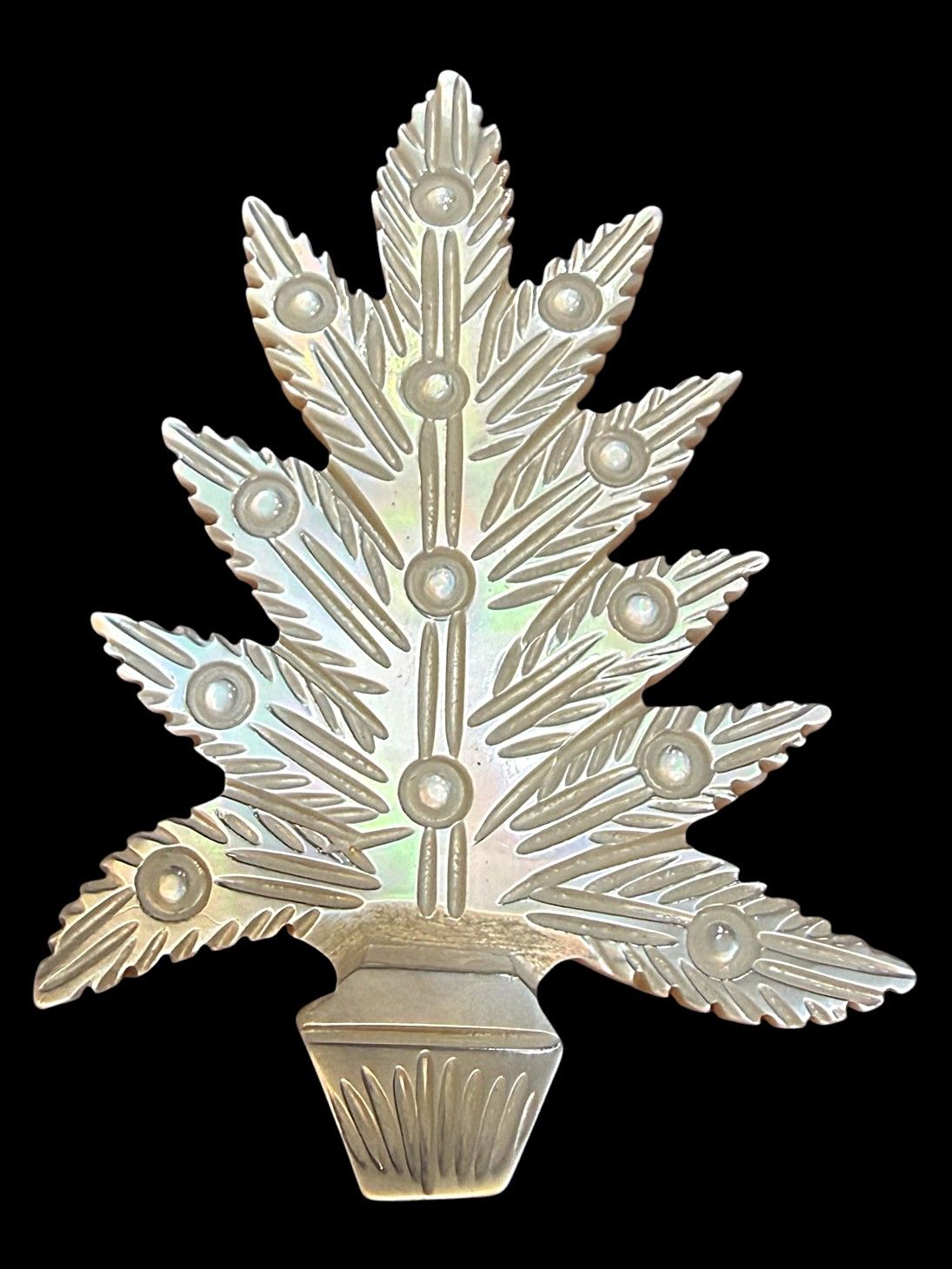 A large carved Bethlehem pearl Christmas tree!