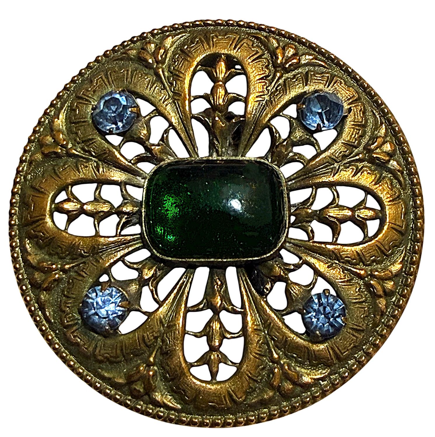 A beautiful large Gay 90 colorful button.