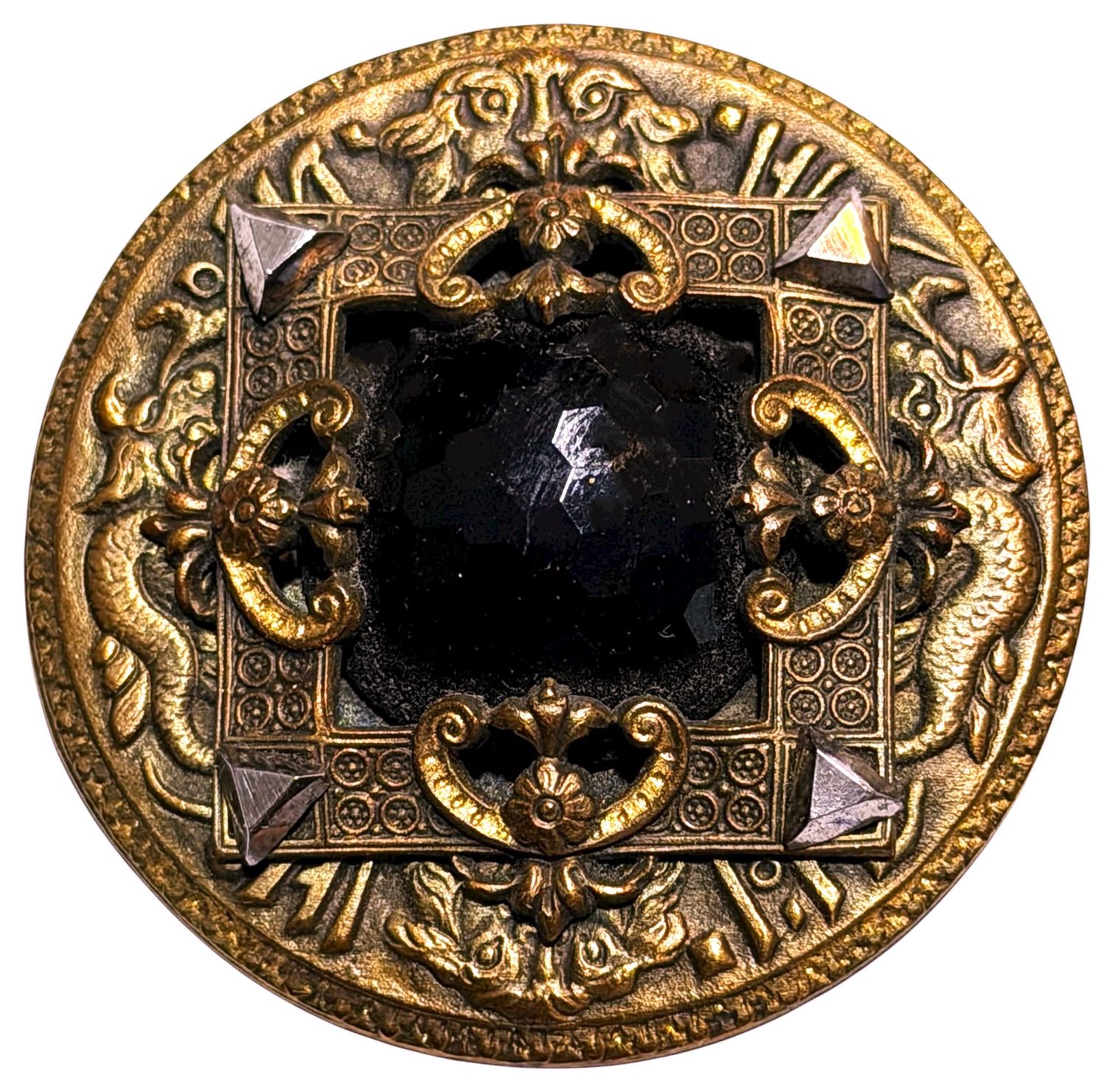 A VERY RARE GAY 90 pictorial button!