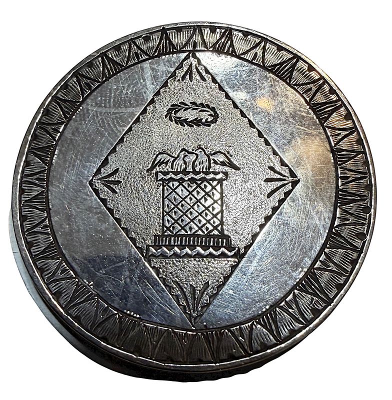 A very Rare LARGE 18th Century engraved silver button!