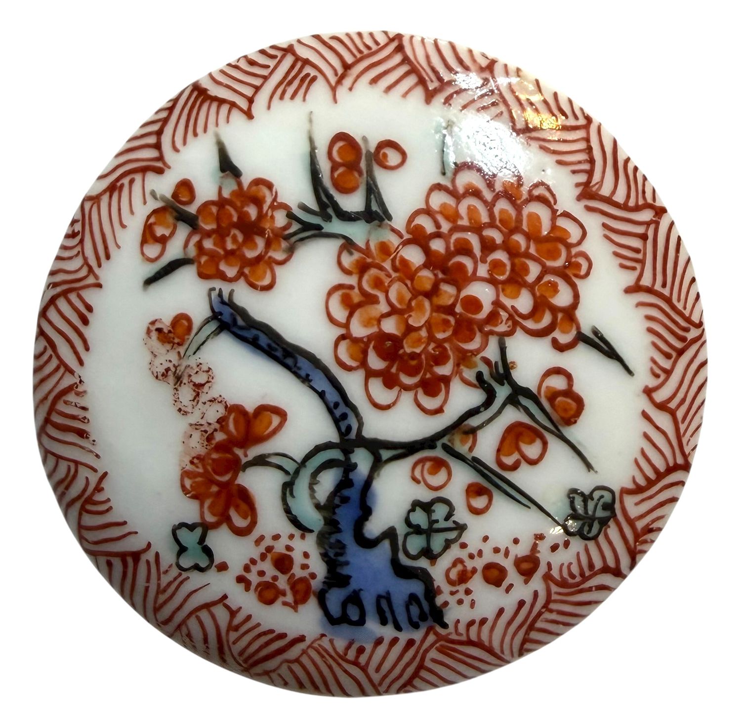 A 19TH CENTURY CHINOISSERIE HAND PAINTED PORCELAIN 1  1/4"