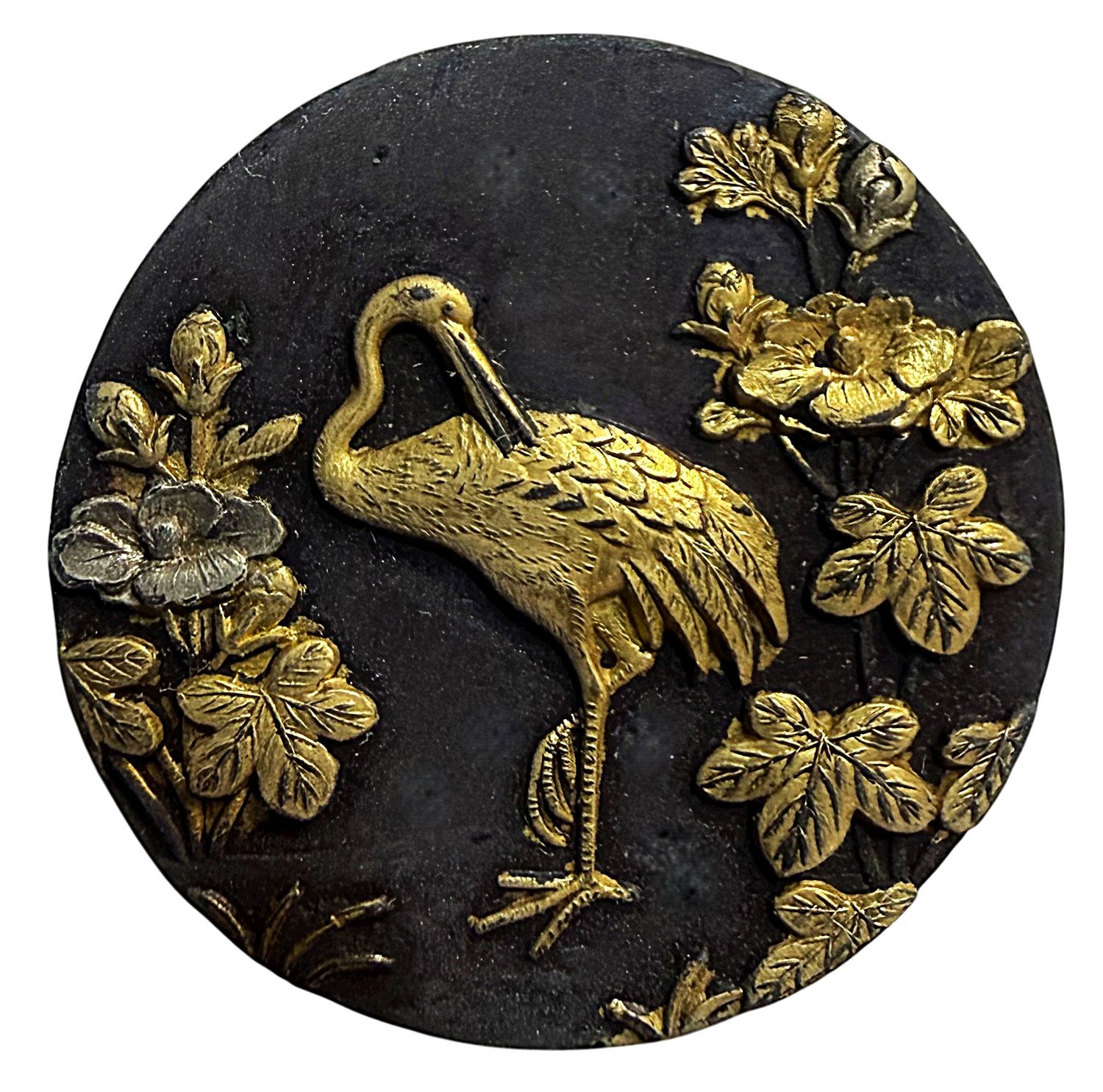 A BRILLIANT DETAILED JAPANESE METAL WORKS BIRD  1"