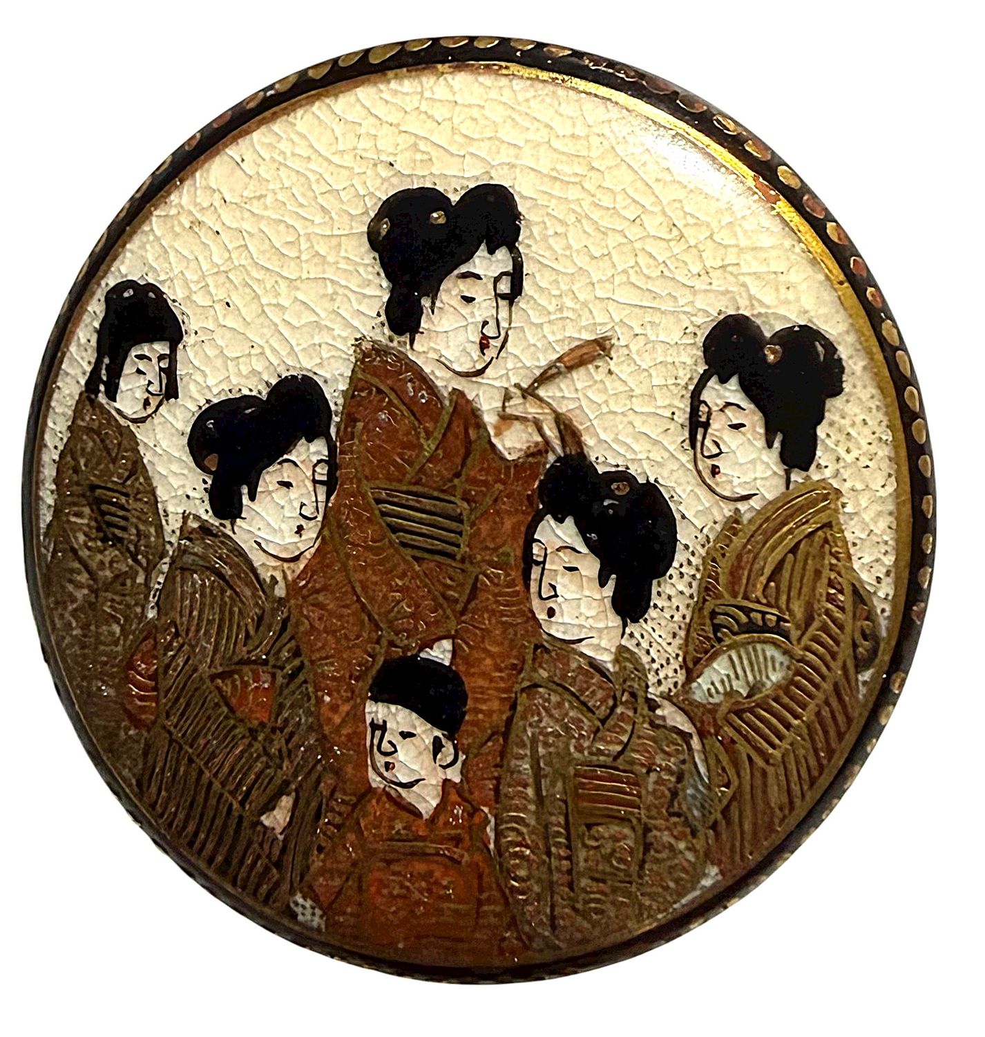 A LATE 19TH CENEUTY HAND PAINTED SATSUAM  1  1/2"