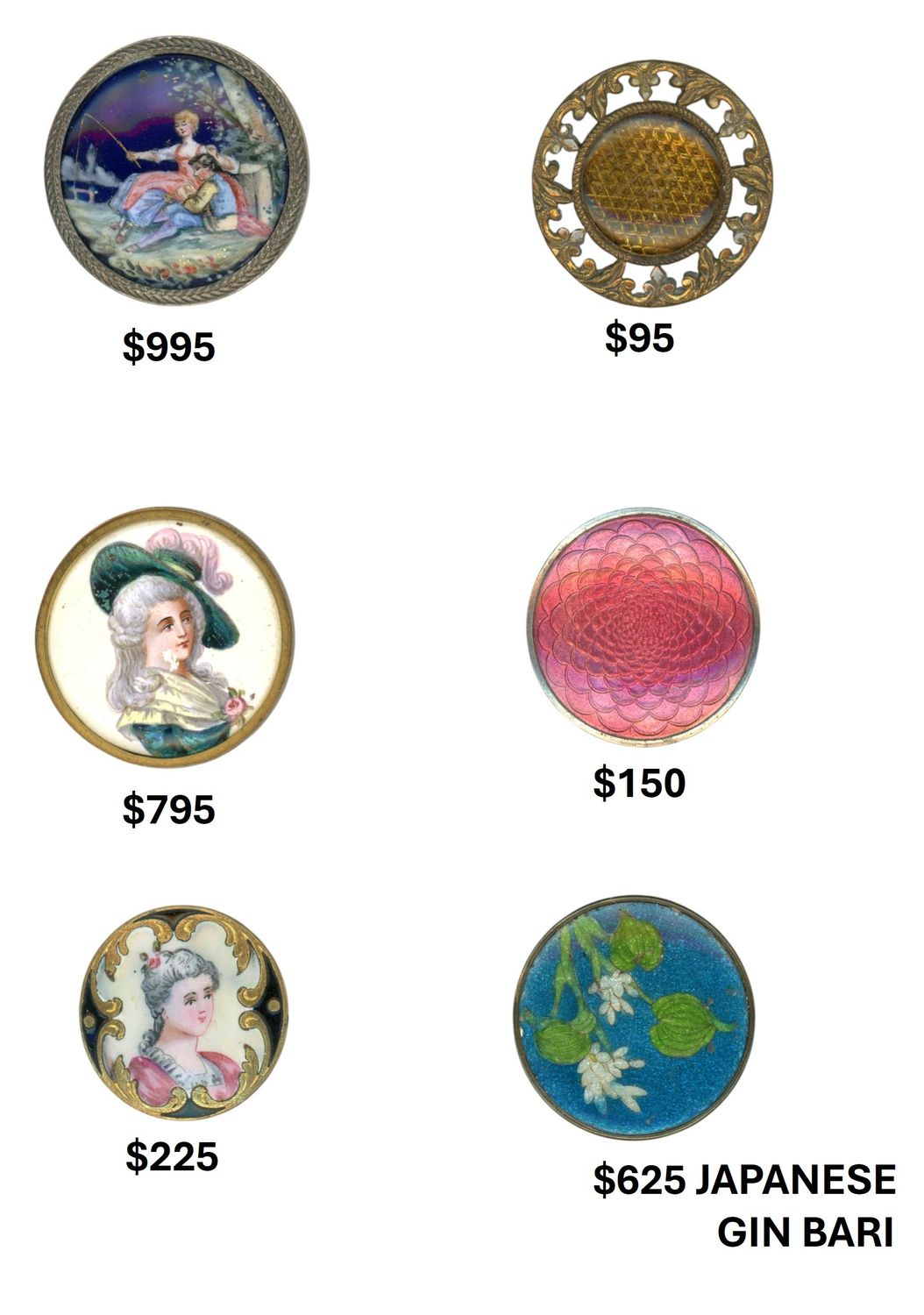 ENAMEL BUTTONS AS PRICED  #1