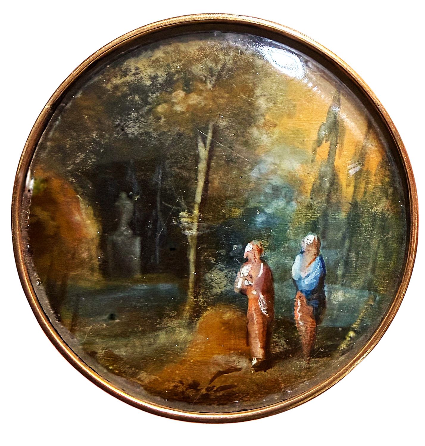 A RARE AND FINE 18TH CENTURY UNDER GLASS BUTTON!