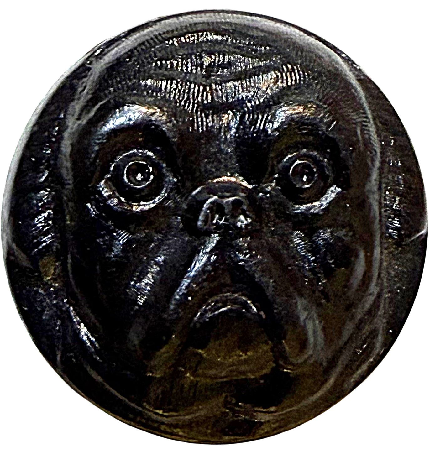 A RARE late 19th century Horn PUG DOG!