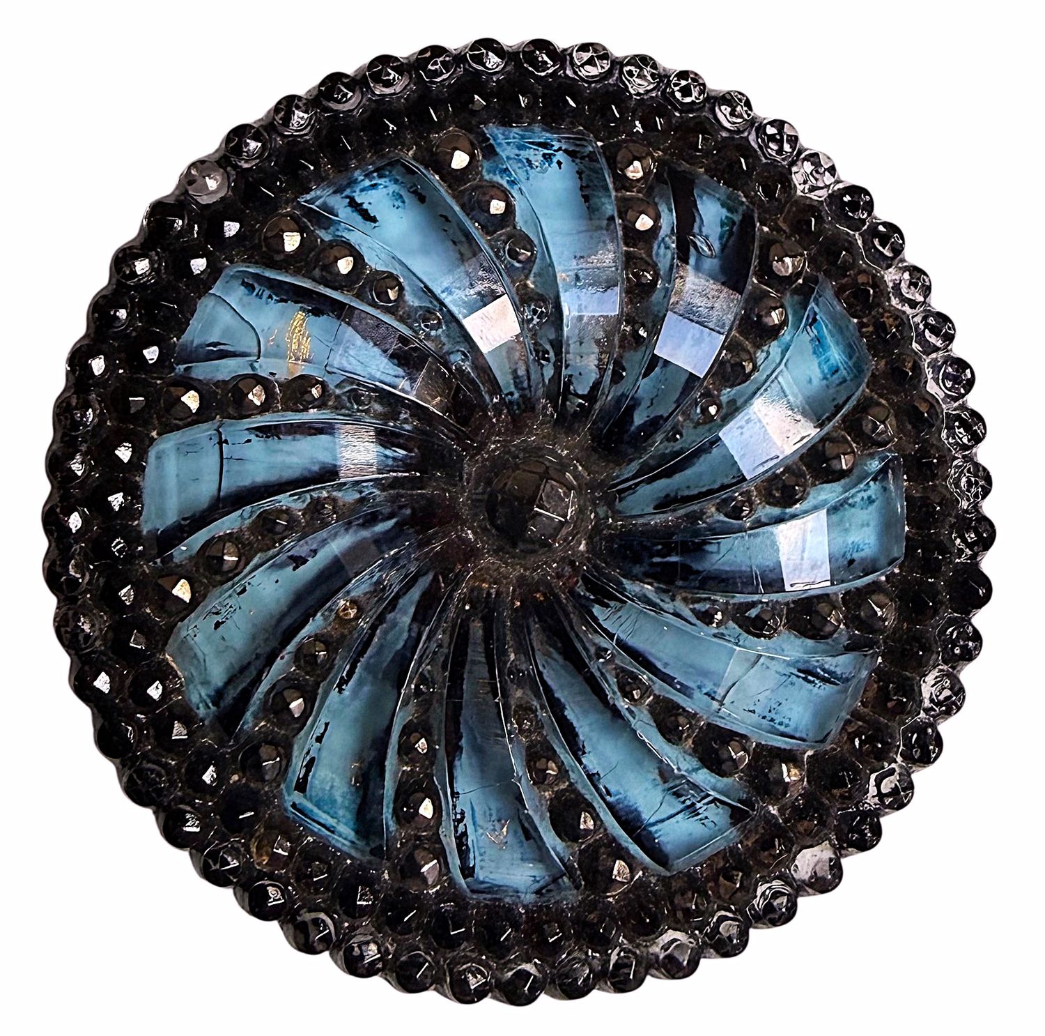 A nice large Division one lacy glass button!