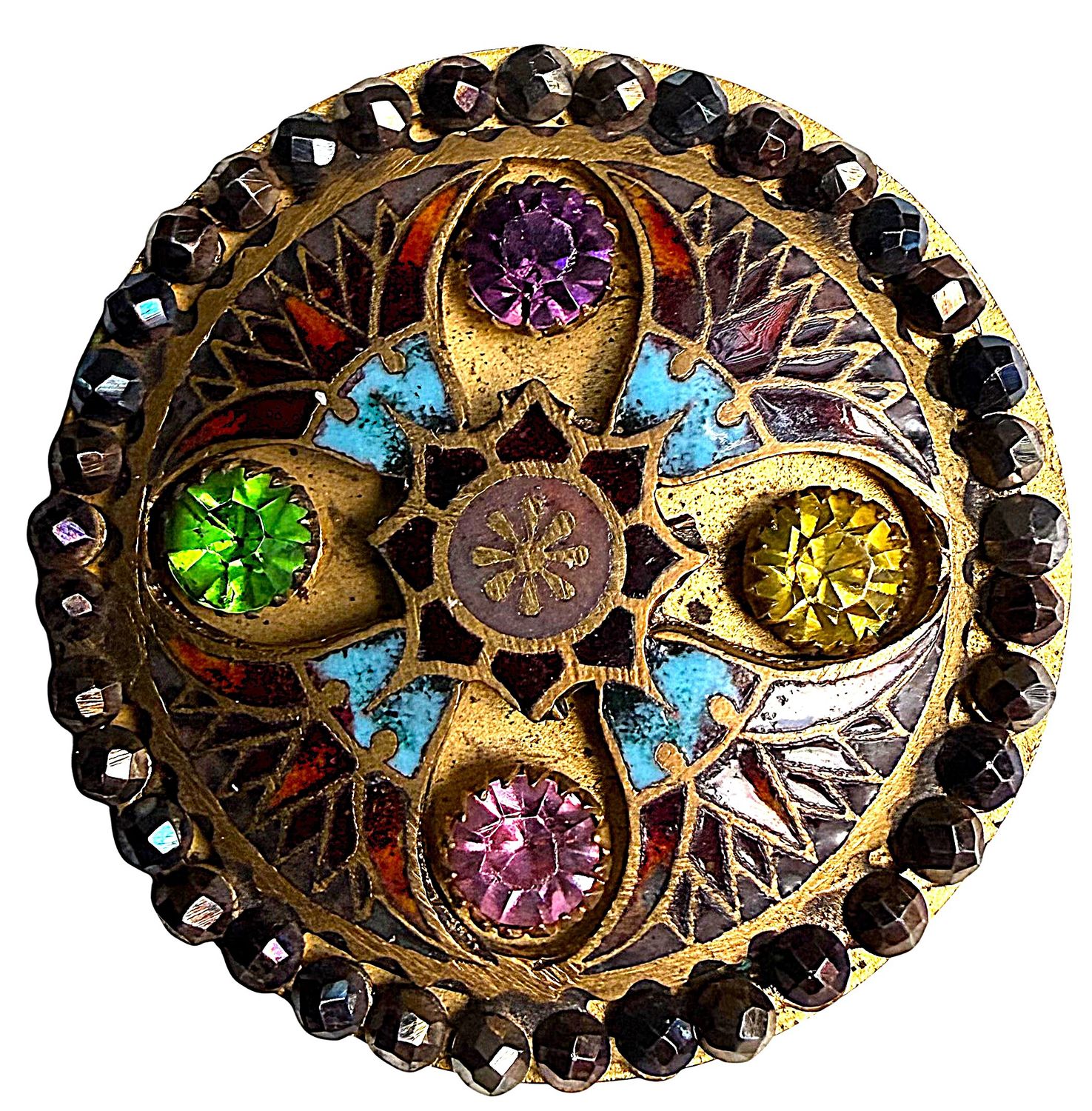 A beautiful large division one enamel and jeweled button!