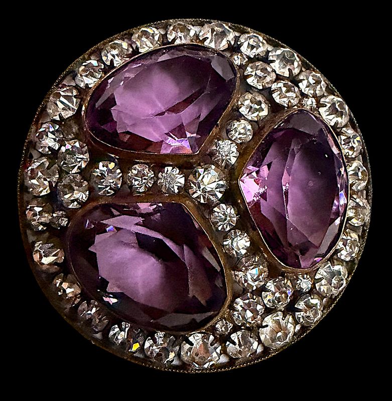 An absolutely stunning large 19th century jeweled button!