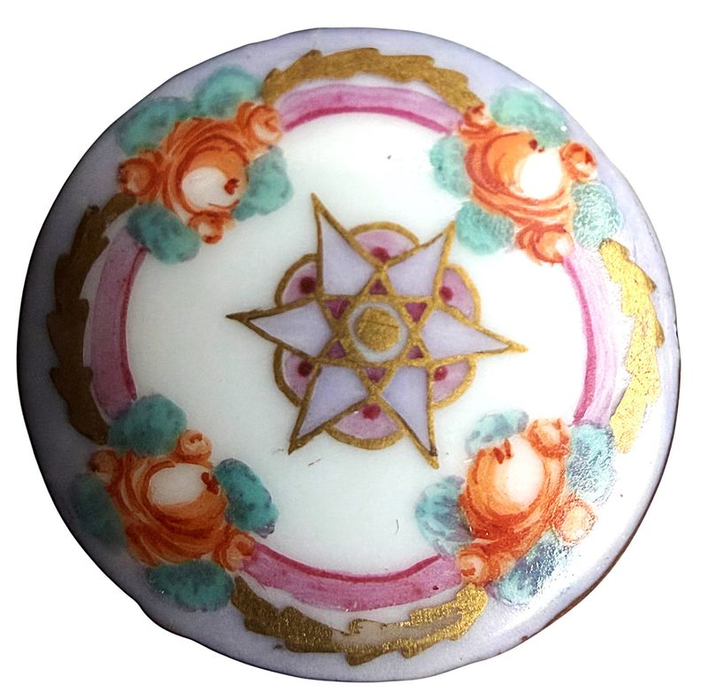 A beautiful 4 hole backed 18th century Porcelain button!