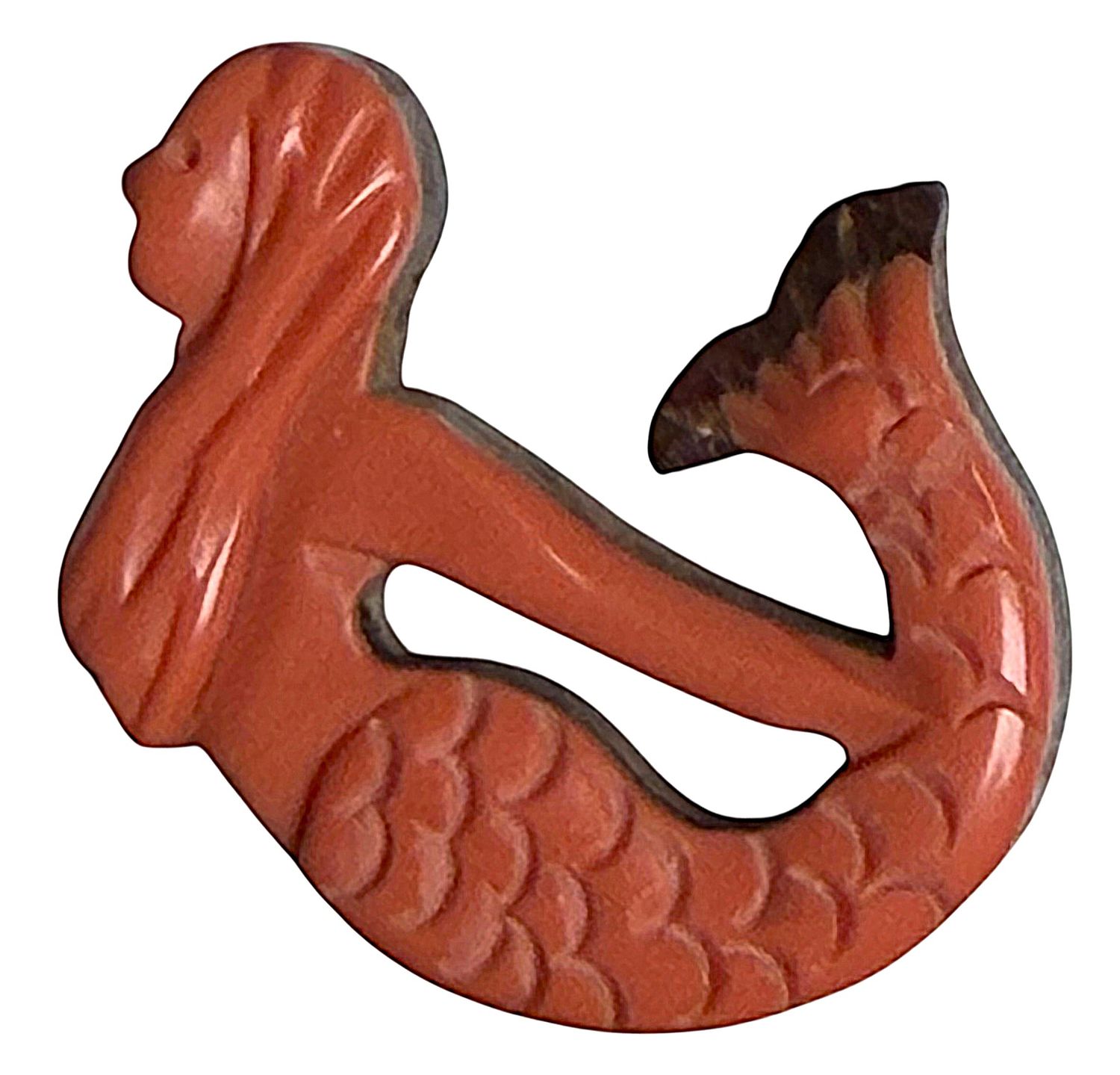 A division three Bakelite and wood Mermaid Button