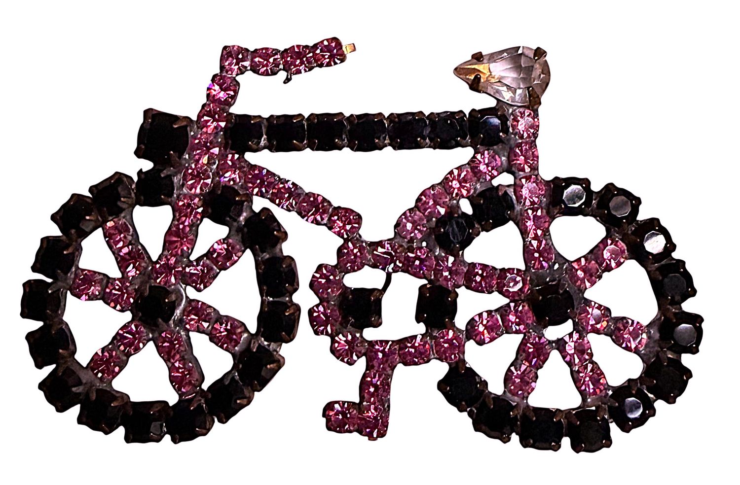 AN AWESOME VINTAGE GLITZY REALISTIC BICYCLE BUTTON