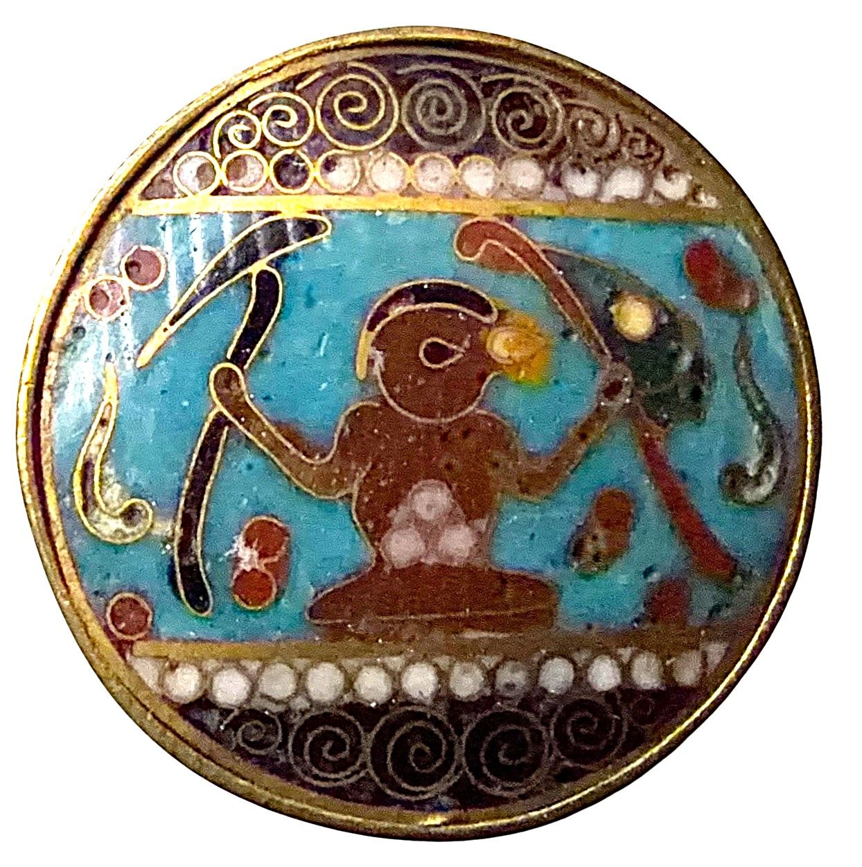 A lovely dicvivion one genuine Cloissonne button