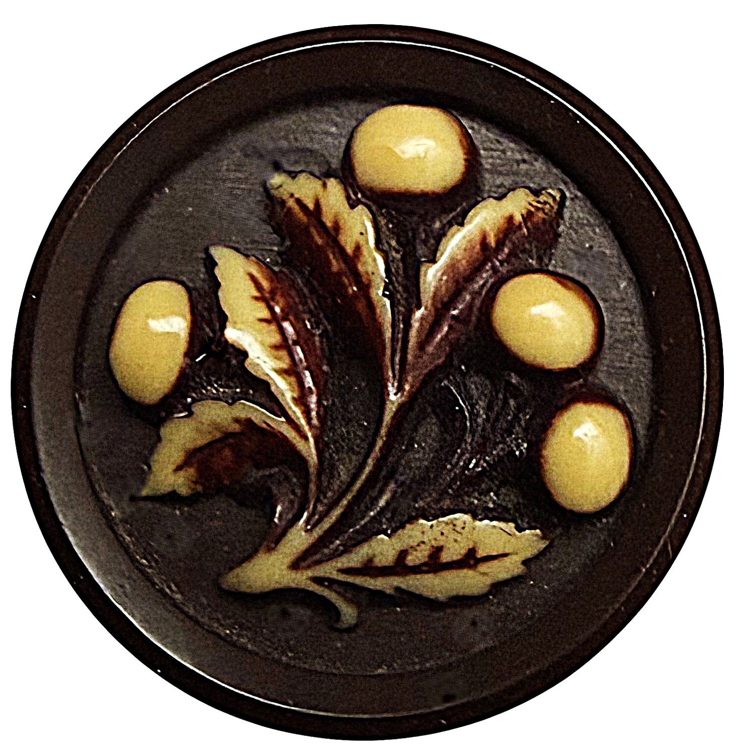 A laerge medium size 19th century Gutta Percha Button