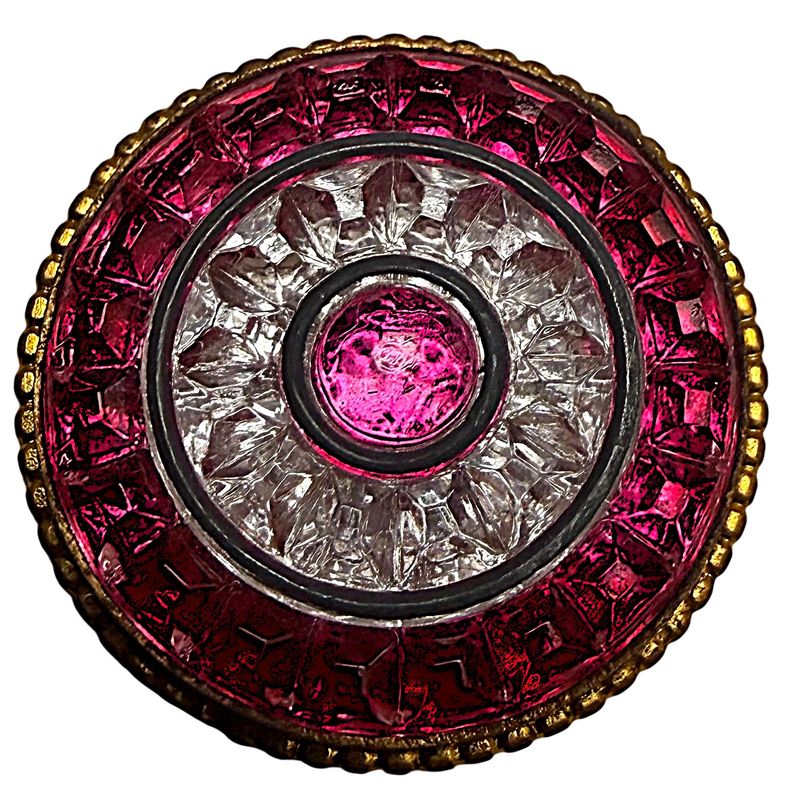 A medium size 19th century glass in metal button