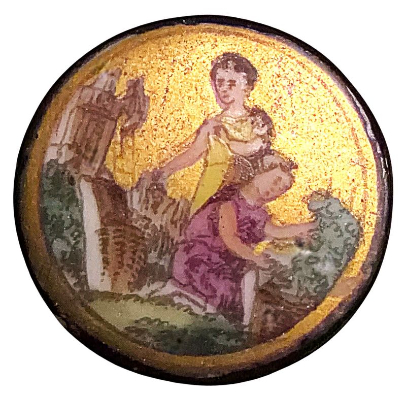 A lovely 19th century colorful porcelain button