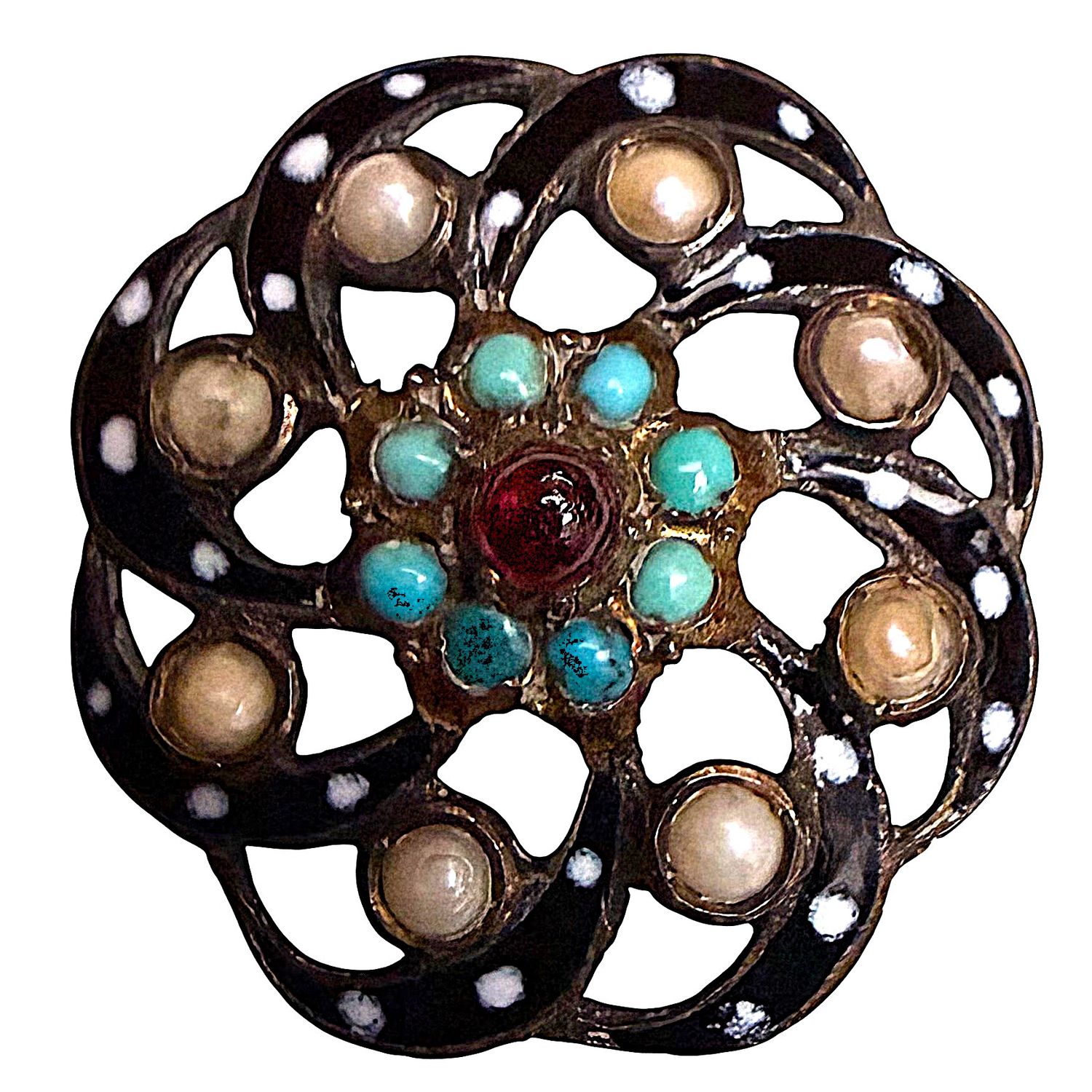A large medium 17th Century Jeweled Button!