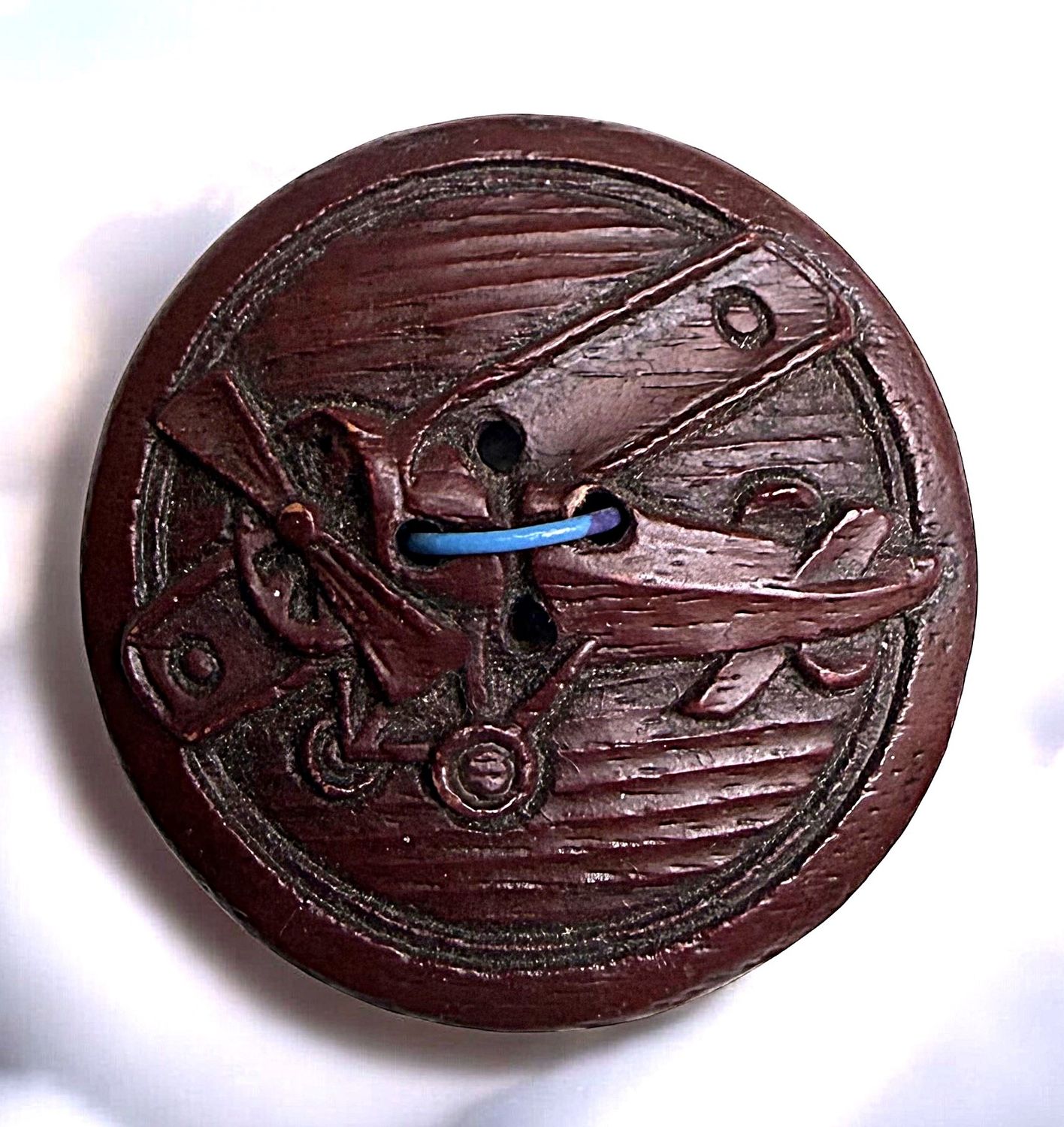 A scarce large 1940's Burwood Airplane Button