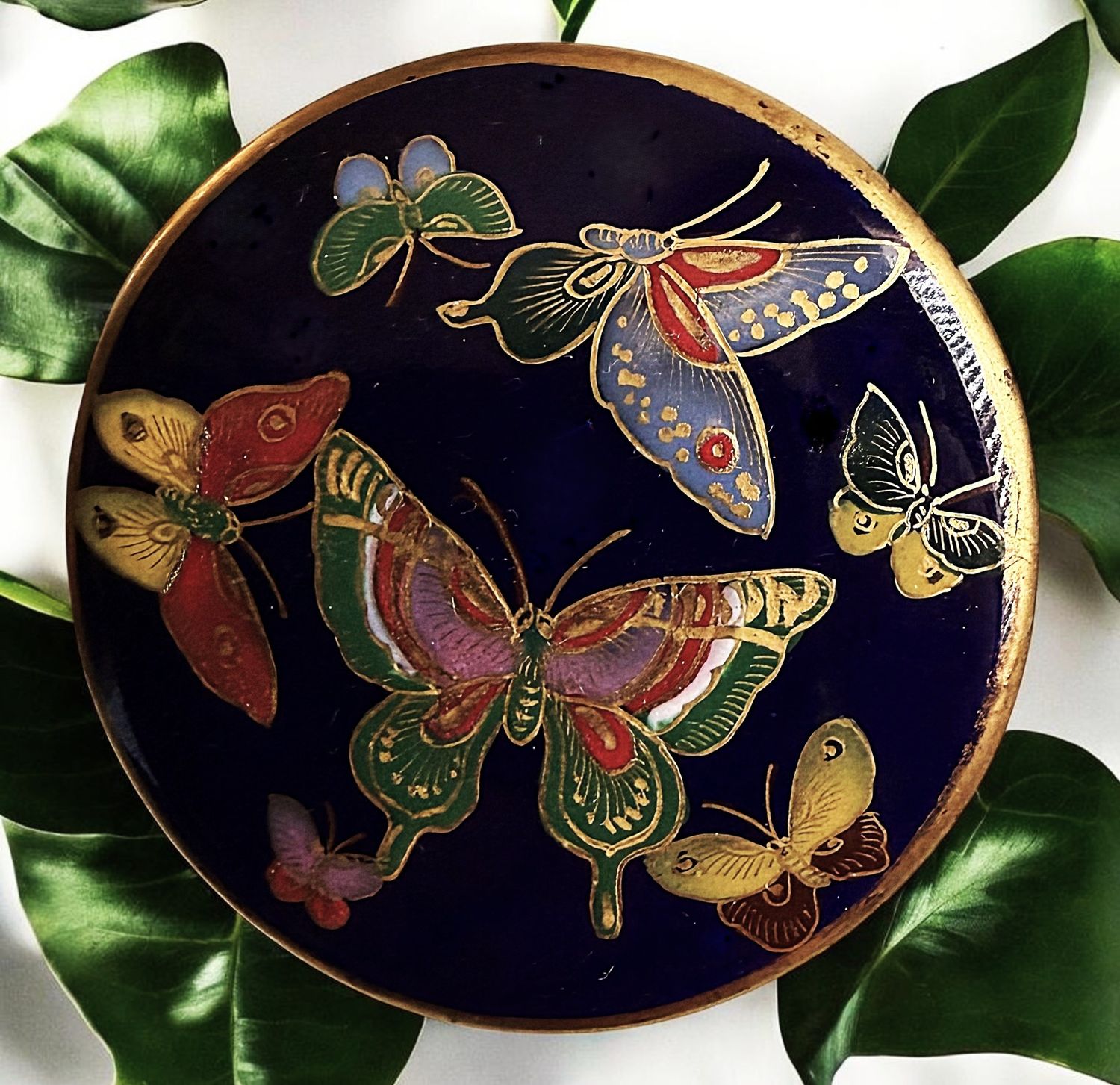 A 1920-30'S EXTRA LARGE SATSUAM OF MULTIPLE BUTTERFLIES