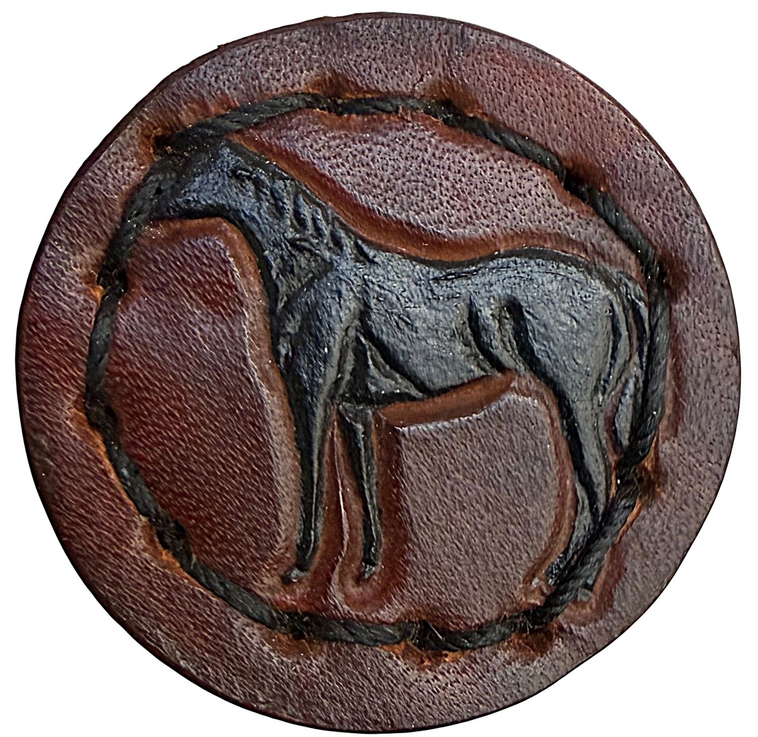 A division three studio artist Leather horse button