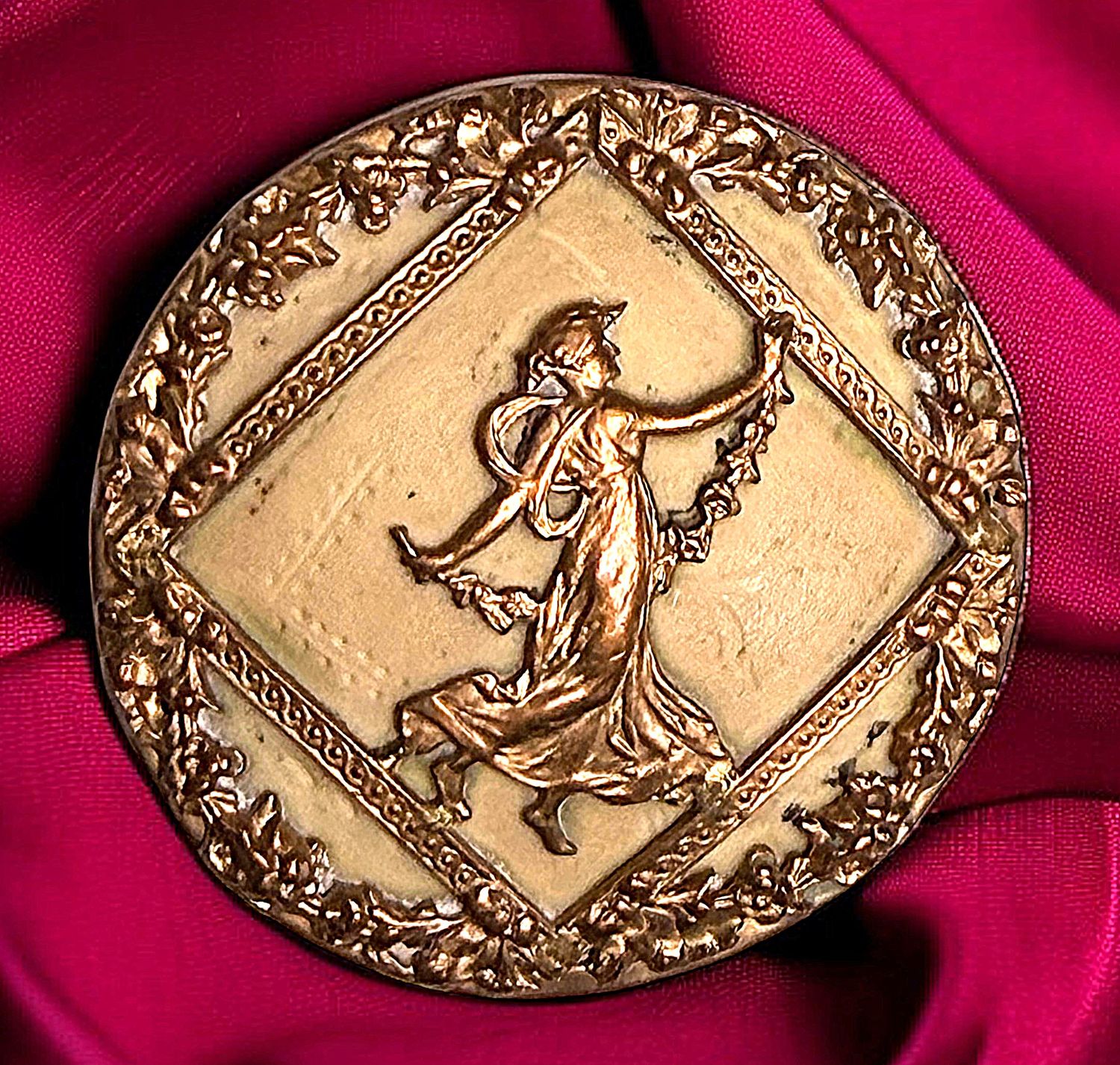 A RARE engraved Celluloid Background division one button