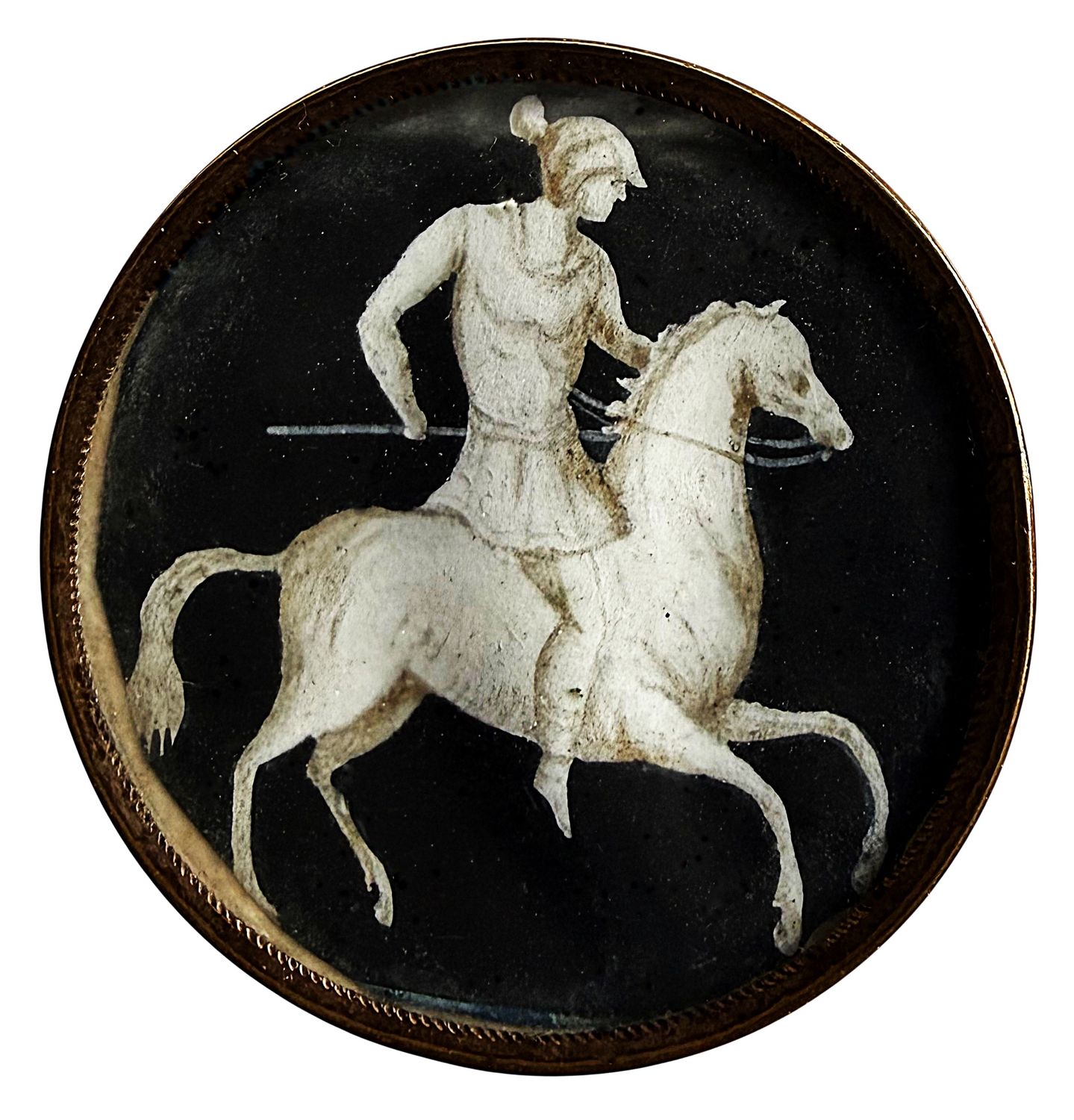 An incredible 18th century En Grisaille painrting of a Horse and Rider!
