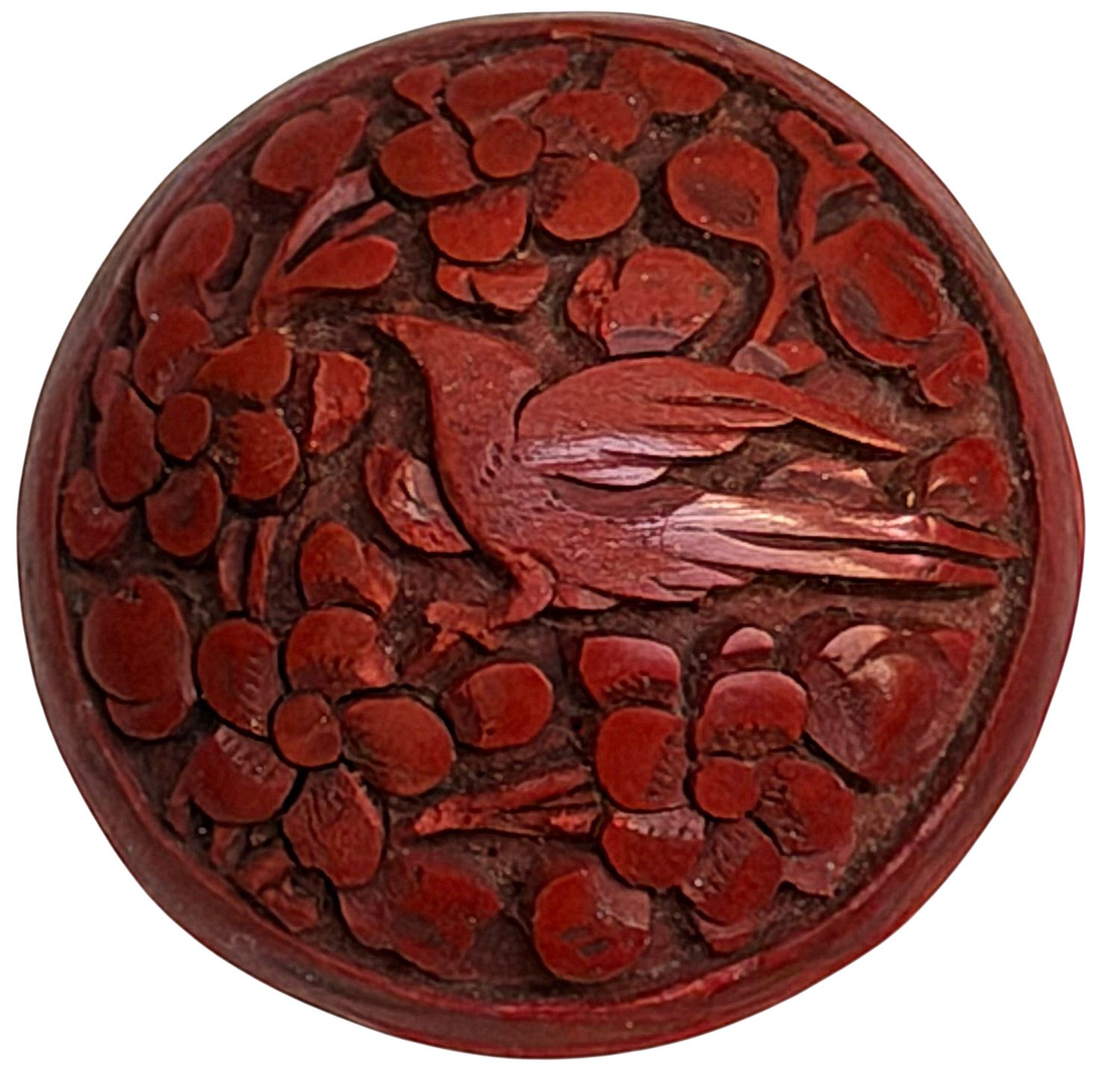 A large division one pictorial Cinnabar button