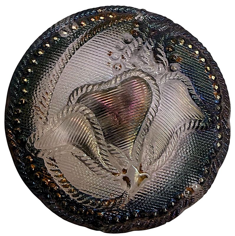 A lovely Art Nouveau design LACY GLASS Button