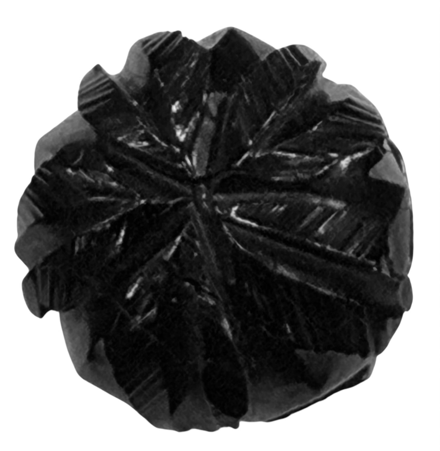 A very rare carved JET ball button!